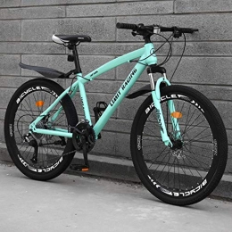 DGAGD Mountain Bike DGAGD 24 inch mountain bike bicycle adult one wheel variable speed 40 knife wheel bicycle-Light blue_27 speed