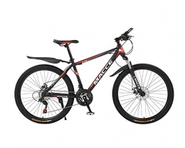 DGAGD Mountain Bike DGAGD 24 inch mountain bike bicycle male and female adult variable speed spoke wheel shock absorbing bicycle-Black red_24 speed