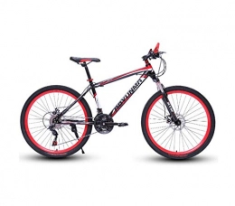 DGAGD Bike DGAGD 24 inch mountain bike bicycle male and female lightweight dual disc brakes variable speed bicycle spoke wheel-Black red_21 speed