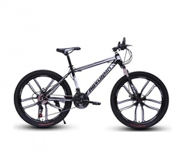 DGAGD Bike DGAGD 24 inch mountain bike bicycle men and women lightweight dual disc brakes variable speed bicycle ten cutter wheels-Black and white_21 speed