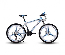 DGAGD Mountain Bike DGAGD 24 inch mountain bike bicycle men and women lightweight dual disc brakes variable speed bicycle three-wheel-White blue_21 speed