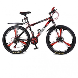 DGAGD Mountain Bike DGAGD 24 inch mountain bike bicycle men's and women's adult variable speed dual disc brake bicycle tri-spindle wheel-Black red_30 speed