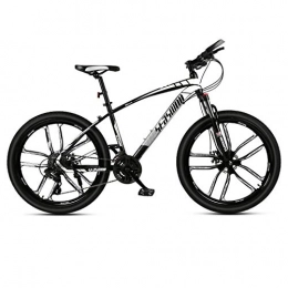 DGAGD Mountain Bike DGAGD 24-inch mountain bike male and female adult ultralight racing light bicycle ten-cutter wheel-Black and white_21 speed