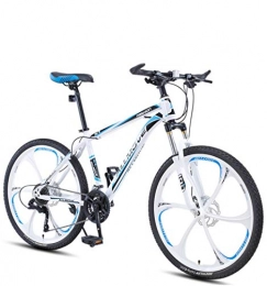 DGAGD Mountain Bike DGAGD 24 inch mountain bike male and female adult variable speed racing ultra-light bicycle six cutter wheels-White blue_21 speed