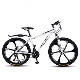 DGAGD Mountain Bike DGAGD 24 inch mountain bike variable speed bicycle light racing six cutter wheels-White black_24 speed