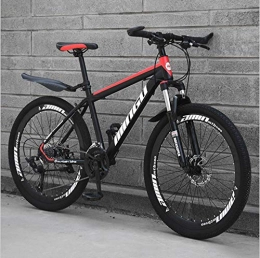 DGAGD Mountain Bike DGAGD 24 inch mountain bike variable speed cross-country shock-absorbing bicycle light road racing 40 cutter wheels-Black red_21 speed