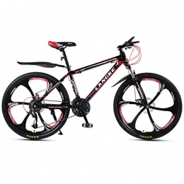 DGAGD Mountain Bike DGAGD 24-inch mountain bike variable speed male and female mobility six-wheel bicycle-Black red_21 speed