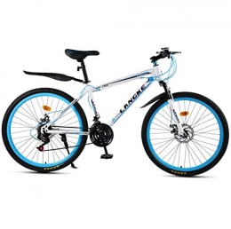 DGAGD Mountain Bike DGAGD 24 inch mountain bike variable speed male and female spokes wheel bicycle-White blue_24 speed