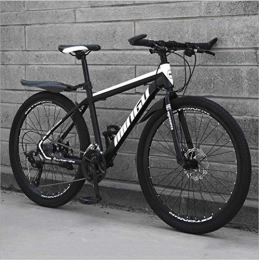 DGAGD Mountain Bike DGAGD 24 inch mountain bike variable speed off-road shock-absorbing bicycle light road racing spoke wheel-Black and white_24 speed