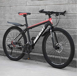 DGAGD Bike DGAGD 24-speed mountain bike disc brake adult ultra-lightweight bicycle spoke wheel-Black red_24 speed
