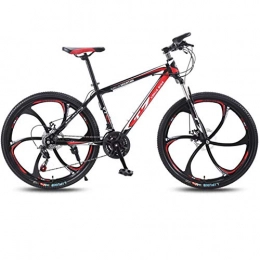 DGAGD Bike DGAGD 26 inch bicycle mountain bike adult variable speed light bicycle six cutter wheels-Black red_21 speed