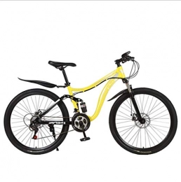 DGAGD Mountain Bike DGAGD 26 inch double damping integrated wheel off-road soft tail mountain bike bicycle spoke wheel-yellow_21 speed
