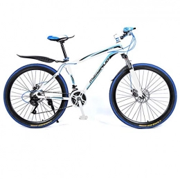 DGAGD Bike DGAGD 26 inch double disc brake variable speed aluminum alloy mountain bike spoke wheel-White blue_21 speed