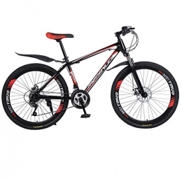 DGAGD Bike DGAGD 26 inch double disc brakes variable speed high carbon steel mountain bike with 40 cutter wheels-Black red_27 speed