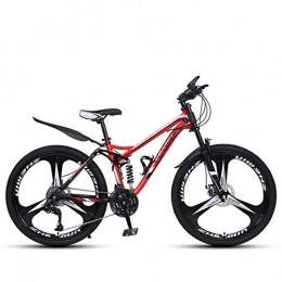 DGAGD Bike DGAGD 26 inch downhill soft tail mountain bike variable speed male and female three-wheel mountain bike-Black red_21 speed