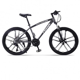 DGAGD Mountain Bike DGAGD 26 inch mountain bike adult 10-knife one-wheel variable speed dual disc bicycle bicycle-Black gray_24 speed