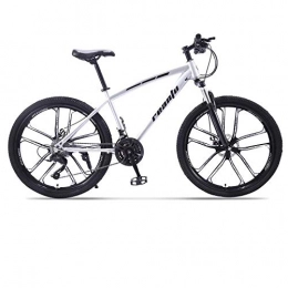 DGAGD Mountain Bike DGAGD 26 inch mountain bike adult 10-knife one-wheel variable speed dual disc bicycle bicycle-Silver_24 speed