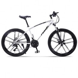 DGAGD Mountain Bike DGAGD 26 inch mountain bike adult 10-knife one-wheel variable speed dual disc bicycle bicycle-White black_30 speed