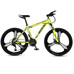 DGAGD Mountain Bike DGAGD 26 inch mountain bike adult variable speed dual disc brake aluminum alloy bicycle tri-cutter-yellow_24 speed