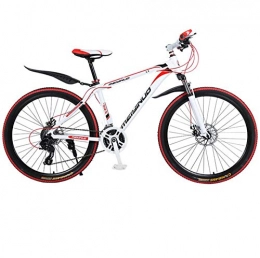 DGAGD Mountain Bike DGAGD 26 inch mountain bike bicycle male and female variable speed city aluminum alloy bicycle spoke wheel-White Red_24 speed