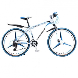 DGAGD Mountain Bike DGAGD 26 inch mountain bike bicycle male and female variable speed city aluminum alloy bicycle tri-cutter-White blue_21 speed