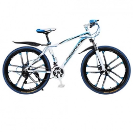 DGAGD Mountain Bike DGAGD 26 inch mountain bike bicycle male and female variable speed urban aluminum alloy bicycle ten cutter wheels-White blue_21 speed