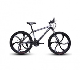 DGAGD Mountain Bike DGAGD 26 inch mountain bike bicycle men and women lightweight dual disc brakes variable speed bicycle six blade wheels-Black and white_21 speed
