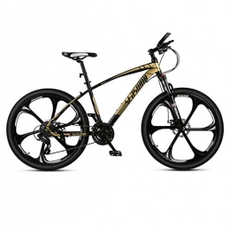 DGAGD Mountain Bike DGAGD 26 inch mountain bike male and female adult super light bicycle spoke six-blade wheel-black gold_30 speed