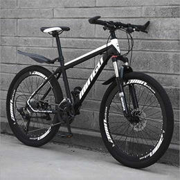 DGAGD Mountain Bike DGAGD 26 inch mountain bike variable speed off-road shock-absorbing bicycle light road racing 40 cutter wheels-Black and white_21 speed
