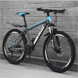DGAGD Mountain Bike DGAGD 26 inch mountain bike variable speed off-road shock-absorbing bicycle light road racing 40 cutter wheels-Black blue_21 speed