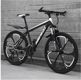 Ding  Ding 26 Inch Men's Mountain Bikes, High-carbon Steel Hardtail Mountain Bike, Mountain Bicycle with Front Suspension Adjustable Seat (Color : 21 Speed, Size : Black 6 Spoke)