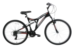 Discount Bike Discount Professional Hector 26'' Wheel Mens Dual Full Suspension Mountain Bike 16'' Frame Black Red