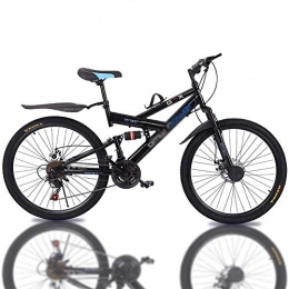 DNNAL 26 in Mountain Bikes, High Carbon Steel Bike 21 Speed Bicycle Full Suspension MTB for Men/Women