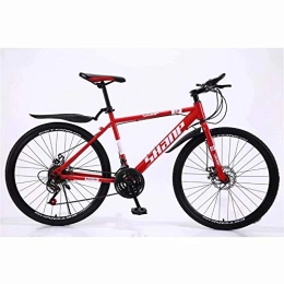 DOMDIL Bike DOMDIL- Country Mountain Bike 24 Inches, Aadolescents MTB, Hardtail Bicycle with Adjustable Seat, Suitable for Children and Student, Red, Spoke Wheel, 24-stage shift