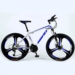 DOMDIL Bike DOMDIL- Country Mountain Bike 26 Inch, Adult MTB, Hardtail Bicycle with Adjustable Seat, Thickened Carbon Steel Frame, White Blue, 3 Cutters Wheel, 27-stage shift