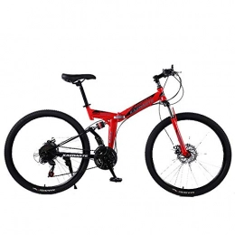 DRAKE18 Mountain Bike DRAKE18 Folding mountain bike, 26 inch 27 speed shift double disc brake soft tail front and rear shock absorption high carbon steel off-road adult outdoor riding trip, D