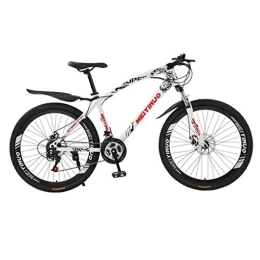 Dsrgwe Mountain Bike Dsrgwe Mens Mountain Bike / Bicycles, Front Suspension and Dual Disc Brake, 26inch Wheels (Color : White, Size : 27-speed)