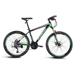 Dsrgwe Bike Dsrgwe Mountain Bike / Bicycles, Aluminium Alloy Frame, Front Suspension and Dual Disc Brake, 26inch Wheels, 27 Speed (Color : Black+Green)