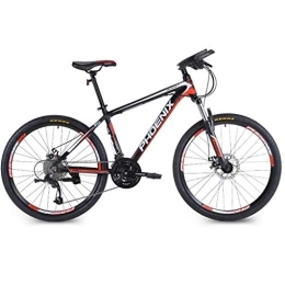 Dsrgwe Bike Dsrgwe Mountain Bike / Bicycles, Aluminium Alloy Frame, Front Suspension and Dual Disc Brake, 26inch Wheels, 27 Speed (Color : Black+Red)
