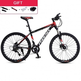 Dsrgwe Mountain Bike Dsrgwe Mountain Bike / Bicycles, Aluminium Alloy Frame, Front Suspension and Dual Disc Brake, 27 Speed, 26inch / 27.5inch Wheels (Color : Black+Red, Size : 27.5inch)
