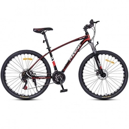 Dsrgwe Bike Dsrgwe Mountain Bike / Bicycles, Carbon Steel Frame, Front Suspension and Dual Disc Brake, 26inch / 27inch Wheels, 24 Speed (Color : Black+Red, Size : 27.5inch)