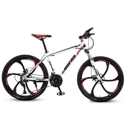 Dsrgwe Mountain Bike Dsrgwe Mountain Bike / Bicycles, Front Suspension and Dual Disc Brake, 26inch Wheels, Carbon Steel Frame, 21-speed, 24-speed, 27-speed (Color : Red+White, Size : 27-speed)