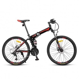 Dsrgwe Mountain Bike Dsrgwe Mountain Bike, Folding Carbon Steel Frame Bicycles, Dual Suspension and Dual Disc Brake, 26inch Wheel, 27 Speed
