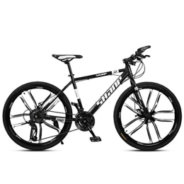 Dsrgwe Bike Dsrgwe Mountain Bike, Hardtail Mountain Bicycles, Carbon Steel Frame, Front Suspension and Dual Disc Brake, 26inch Wheels (Color : Black, Size : 27-speed)