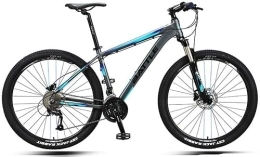 dtkmkj Bike dtkmkj 27.5 Inch Adult Men Hardtail Mountain Bikes, Dual Disc Brake Aluminum Frame Mountain Bicycle, Adjustable Seat, Blue, 27 Speed