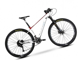 DUABOBAO Bike DUABOBAO Mountain Bike, Suitable For Young Adults, White / Red, M8000-22 Speed (33 Speed) Large Set Standard, 29 Inch Large Wheel Diameter, Carbon Fiber Material, White, 14