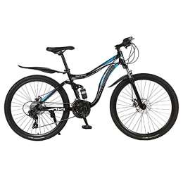 FGKLU Bike Dual Disc Brake MTB Mountain Bike, 26 inch Carbon Steel Frame City Outdoor Bikes, 21 Speed Mountain Bicycle for Men and Women, 30-Knife Spoke Wheels