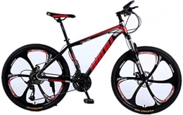 Generic Mountain Bike Dual Suspension Mountain Bikes Comfort & Cruiser Bikes 27 Speed Mountain Bikes 26 Inch Wheel Double Disc Brake Damping Road Bicycle For Adult (Color : Black white)-Black_Red