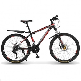 DXIUMZHP Mountain Bike DXIUMZHP Dual Suspension Mountain Bike, Variable Speed Light Unisex Road Bike, Dual Shock Absorbers, 24-inch Wheels, 21-speed (Color : Black+Red, Size : 24 inches)
