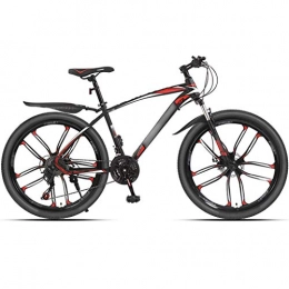 DXIUMZHP Mountain Bike DXIUMZHP Dual Suspension Mountain Bike With Adjustable Speed, Variable Speed Light Unisex Bicycle, 24 / 26 Inch Wheels, 10 Cutter Wheels, 21 / 24-speed (Color : 21-speed red, Size : 24 inches)